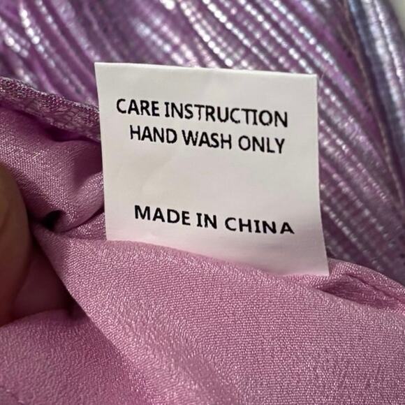 Queen of Sparkles Girls Lavender Pleat Flutter Top Size Medium - Picture 5 of 6